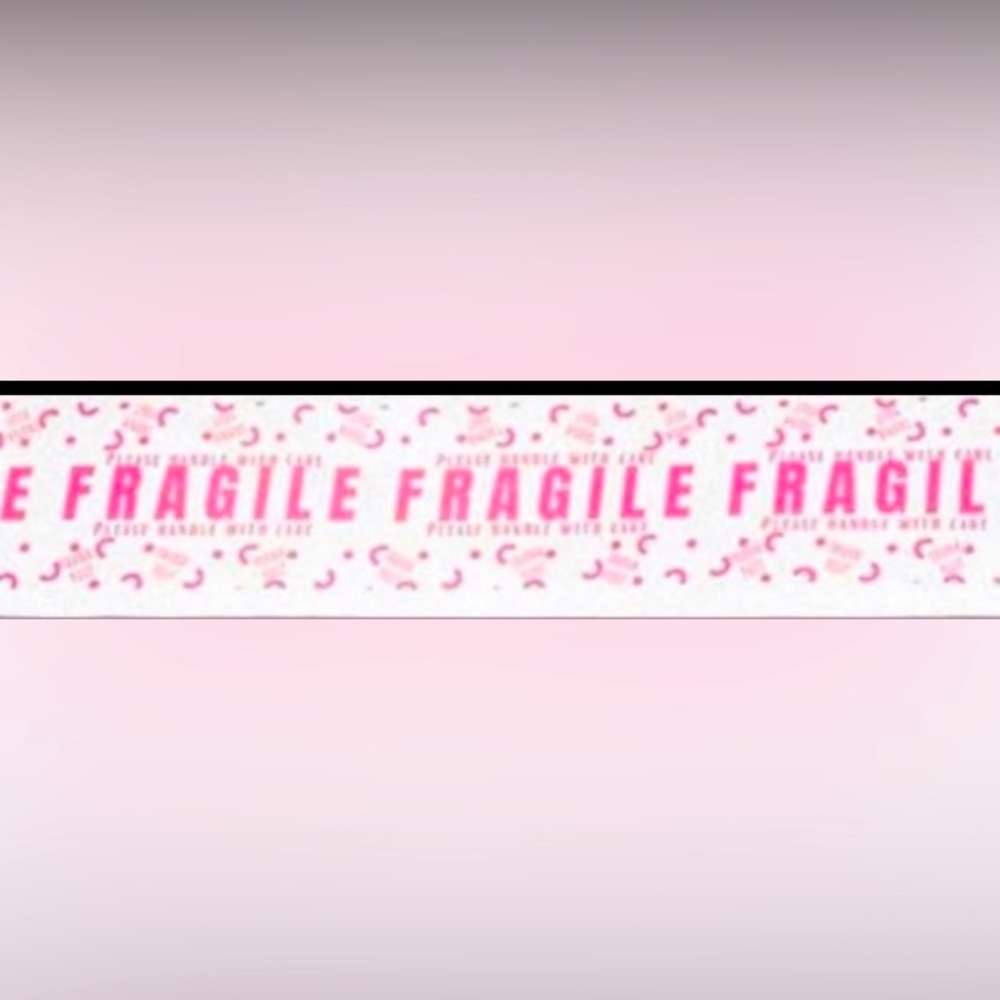 1 Roll 2" x 55 yards PINK & WHITE FRAGILE Packing Tape NWOT